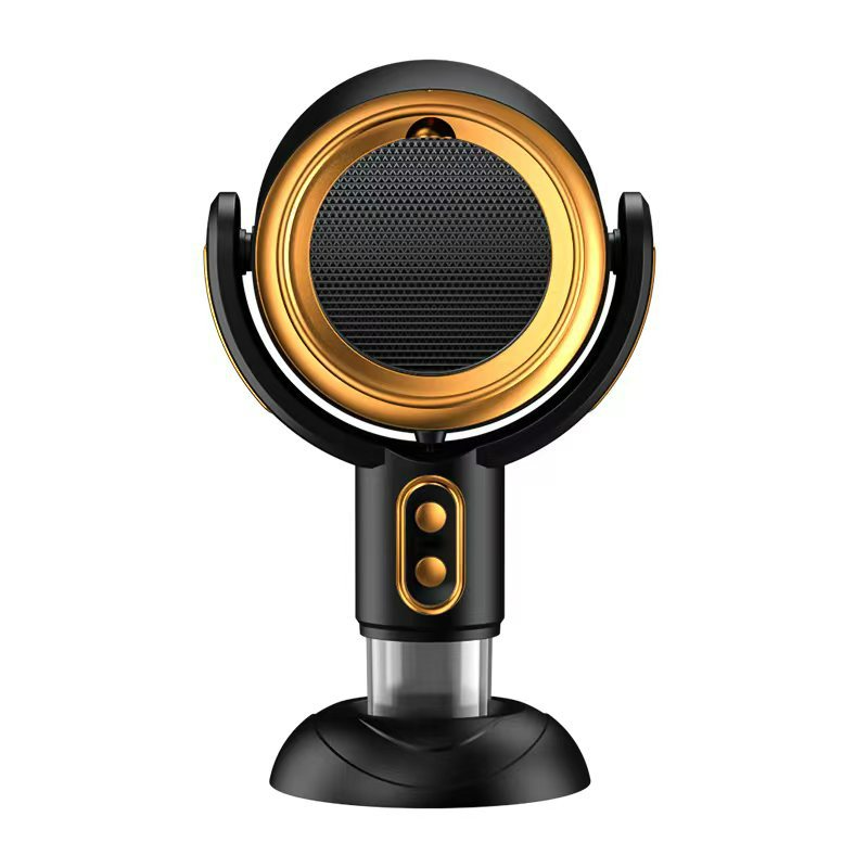 Black and gold countertop smoke extractor on a white background