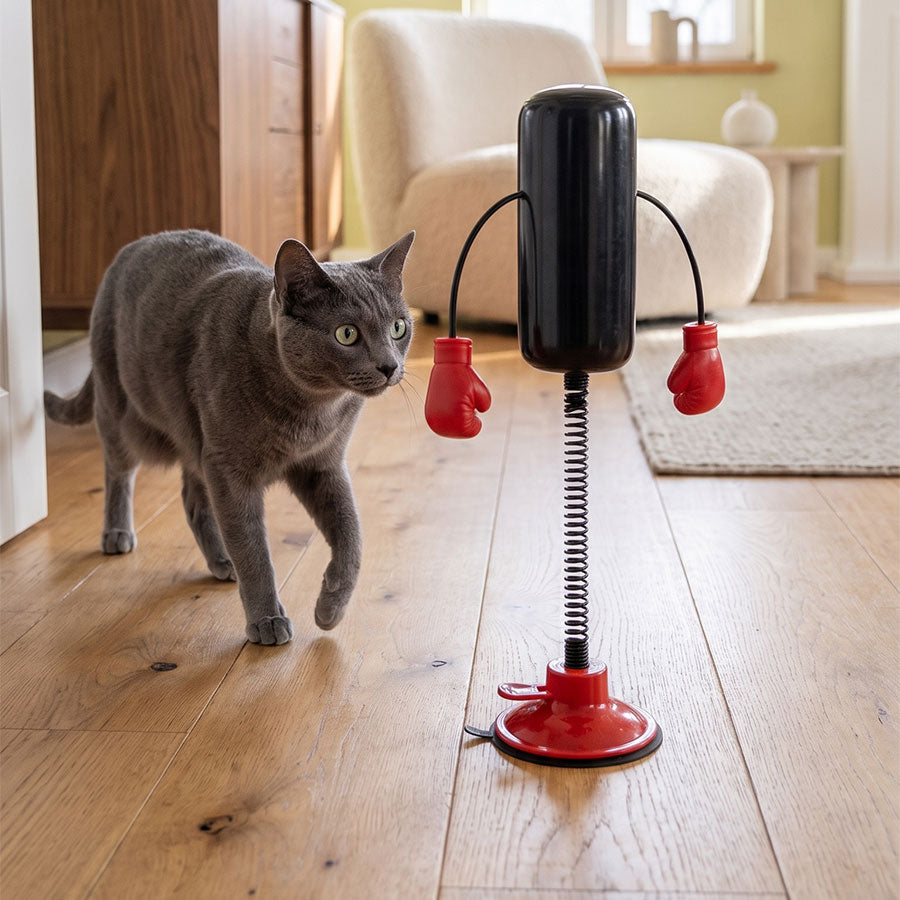 Portable Cat Punching Bag Toy With Strong Suction Cup Base