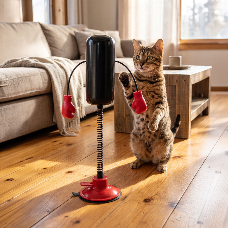 Portable Cat Punching Bag Toy With Strong Suction Cup Base